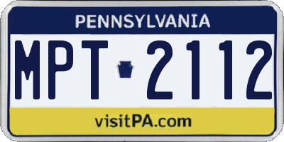 PA license plate MPT2112