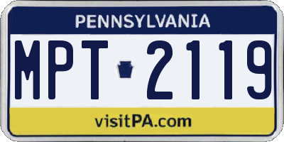 PA license plate MPT2119