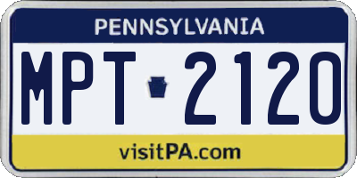 PA license plate MPT2120