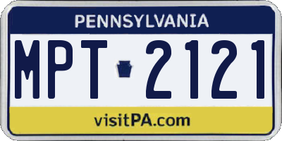 PA license plate MPT2121