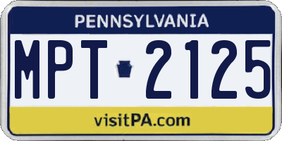 PA license plate MPT2125