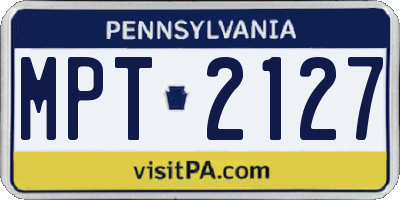 PA license plate MPT2127