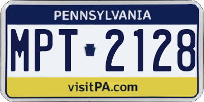 PA license plate MPT2128
