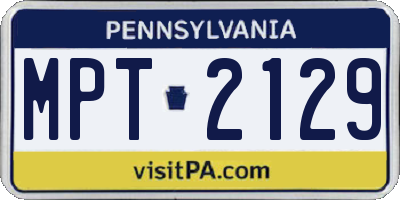 PA license plate MPT2129