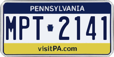 PA license plate MPT2141