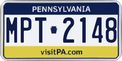 PA license plate MPT2148