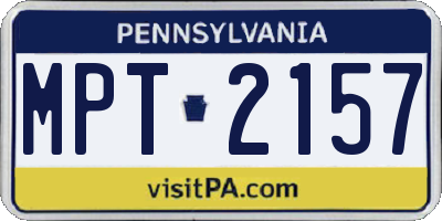 PA license plate MPT2157