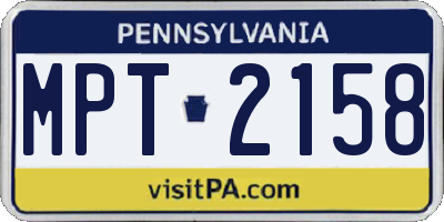 PA license plate MPT2158
