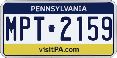 PA license plate MPT2159