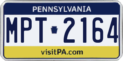PA license plate MPT2164