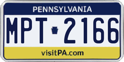 PA license plate MPT2166