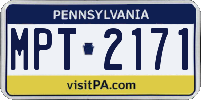 PA license plate MPT2171