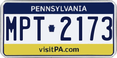 PA license plate MPT2173