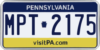 PA license plate MPT2175