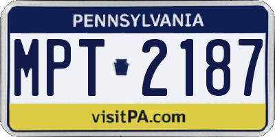 PA license plate MPT2187