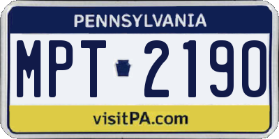 PA license plate MPT2190
