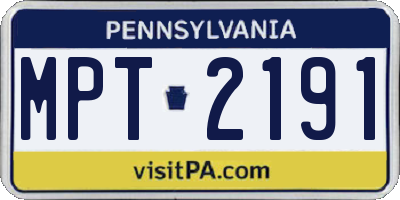 PA license plate MPT2191