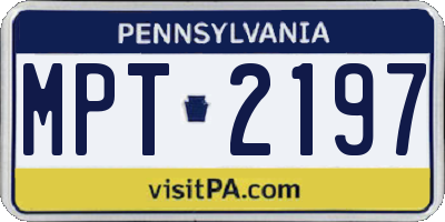PA license plate MPT2197