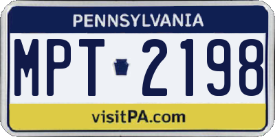 PA license plate MPT2198