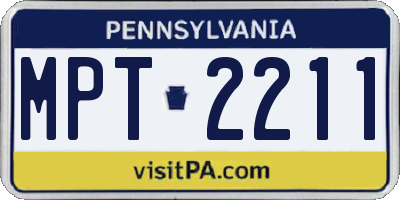 PA license plate MPT2211