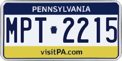 PA license plate MPT2215