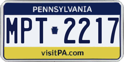 PA license plate MPT2217