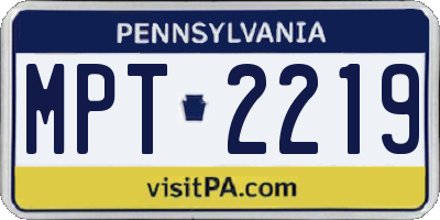 PA license plate MPT2219