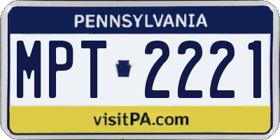 PA license plate MPT2221