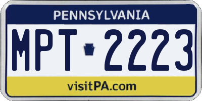 PA license plate MPT2223