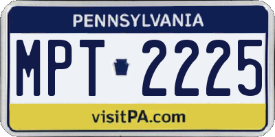 PA license plate MPT2225