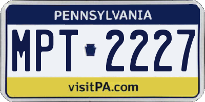PA license plate MPT2227