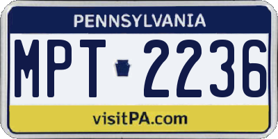 PA license plate MPT2236