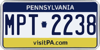 PA license plate MPT2238