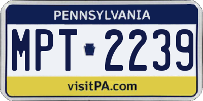 PA license plate MPT2239