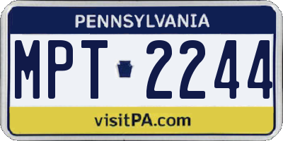 PA license plate MPT2244