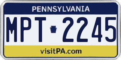 PA license plate MPT2245