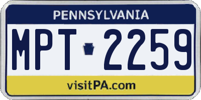 PA license plate MPT2259