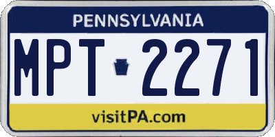 PA license plate MPT2271