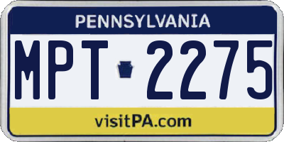 PA license plate MPT2275