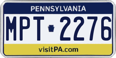 PA license plate MPT2276