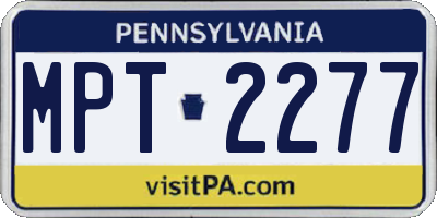 PA license plate MPT2277