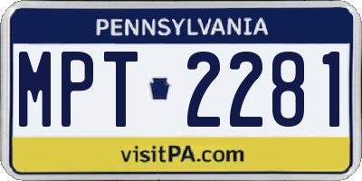 PA license plate MPT2281