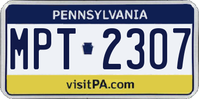 PA license plate MPT2307