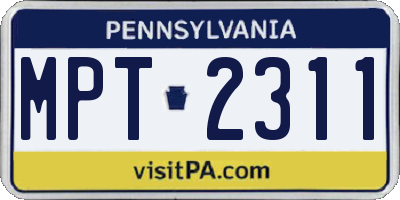 PA license plate MPT2311