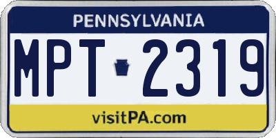 PA license plate MPT2319