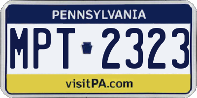 PA license plate MPT2323
