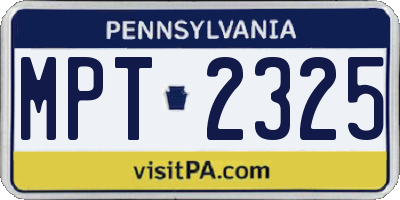 PA license plate MPT2325