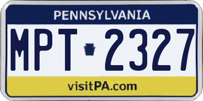 PA license plate MPT2327
