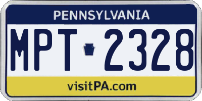 PA license plate MPT2328