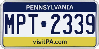 PA license plate MPT2339
